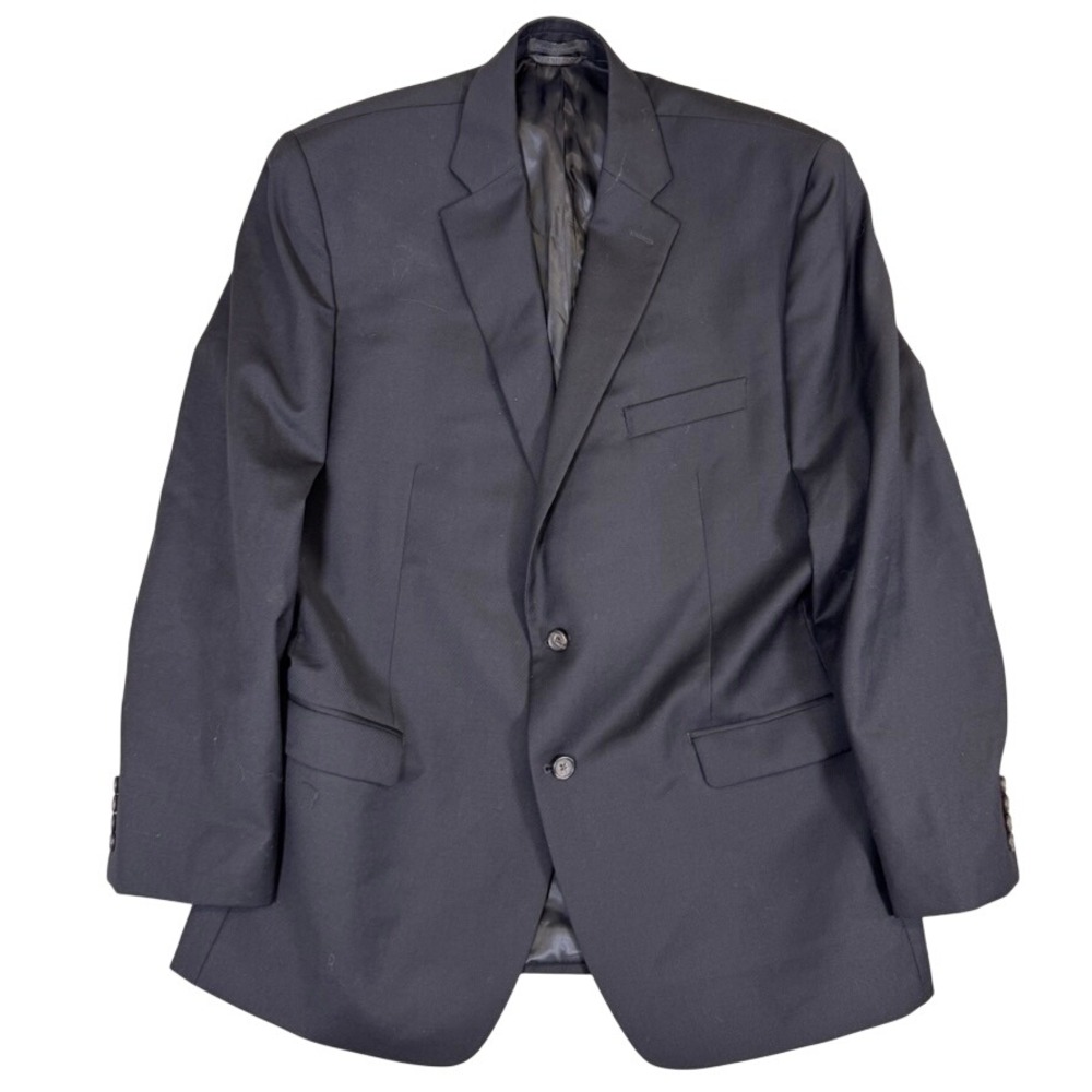 Lauren Ralph Lauren Classic Black Two Button Blazer Notched Lapel Sport Coat 44R